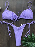 Sexy Ruffle Frilled Micro Thong Bikini 2025 Women Swimwear Female Swimsuit Two-pieces Bikini set String Bather Bathing Suit Swim