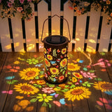 Sunflower Solar Projector Lantern Outdoor Hanging Solar Fairy Lamp Garden Decor Sunflower Solar Light forYard Lawn Holiday Party