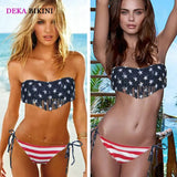 DEKA Sexy Women Tassel Bikini Set Brazilian Striped Swimsuit Push Up Padded Bra Bathing Swimwear Beachwear Summer