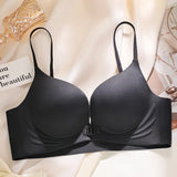 MOYISU Seamless Front Closure Push Up Bra for Small Chest Anti-Sag Wireless Bralette | Breathable Medium Coverage Tuck Side Fat