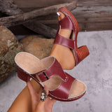 Women  Summer Fashion High Heel Platform Peep Toe Slip on Sandals Women Shoes