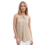 Women Tie-up Halter Tops Loose Solid Color Sleeveless Open Back Ruffled Vest Stylish Summer Streetwear