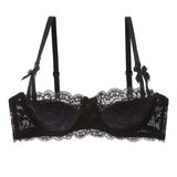 MOYISU French Romance Breathable and Comfortable Breathable Sexy Lace Not Empty Cup Bra Set Pure Desire Girl Super Beautiful