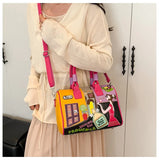 PU New Personality Stylish Shoulder Bags Design Patchwork Zipper 2025 Hot Sale Women's Bags Retro High Quality Women's Bags