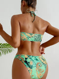 2026 Halter Monokini Swimsuit One Piece Sexy Ring Link Swimwear Women Bathing Swimming Swim Suit Padded Beachwear Summer XXL