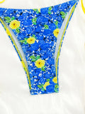 2025 Triangle Halter String Bikini Women Printed Swimwear Female Sexy Blue Swimsuit Bathers Bathing Swimming Swim Suit Beachwear