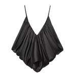 Women's Casual Fashion Silk Pleated Camisole Top Satin Camisole Top For Women Spaghetti Strap White Pink And Cream Colors 384X