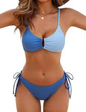 2026 Multicolor Textured Adjustable Tie Side Push Up Sexy Bikini Padded Swimwear For Women Beach Bathing Suit
