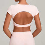 Sexy Hollow Out Backless Sports Shirts Women Shorts Sleeve High-strength Double-layer Stitching Without Chest Sports Tank Tops
