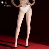 Sexy Silk Horse Oil Stockings Thin Anti-Snag Glossy Pearl Pantyhose Solid Color Transparent Mesh Nightclub Wear Pantyhose 0RG0