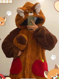 Adult Raccoon Cosplay Costume Robes Kigurumi Unicorn Onesie Anime Nightgown Halloween Cartoon Bear Pajamas Winter