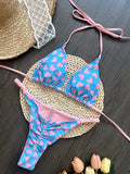 Leopard Halter Scrunch Butt Mini Micro Thong Bikini Women Swimwear Female Swimsuit Two-pieces Bikini Set Bathing Suit Swim Lady