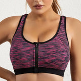 New Sports Bra Women Space Dyed Front Zipper Running Shockproof Vest Gym Jogging Crop Top Female Tops Sport Bras Sutian Feminino