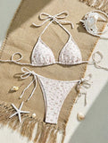 sexy floral print halter bikinis sets biquini micor string tie swimsuit Swimwear Biquini conjunto de bikini tankini beachwear