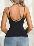 Women Basic Sleeveless Tank Top Padded Camisole Fashion Backless Soft Ribbed Female Lingerie Outwear Top