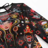 S - XXL 3PCS New Printed Long Sleeve With Pants Sarong Women Swimwear One Piece Swimsuit Female Bather Bathing Suit Swim V7180
