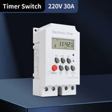 TNCE 30A Timer Switch 220V, big power time control switch, set to seconds, 32 groups of timer on and off light, water pump timer