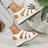 2026 New Ankle Buckle Women Wedge Sandals Patchwork Platform Sandals Breathable Comfort Non-slip Soft Sole Gladiator Shoes Women