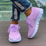 Spring Autumn Solid Breathable Mesh Flat Shoes Women Plus Size Non Slip Sock Sneakers Woman Comfortable Soft Sole Sport Shoes