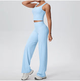 2PCS Yoga Set Women Tracksuit Nude Feeling Workout Sets Gym Clothes Push Up Fitness Running Sportswear Sport Straight tank suit