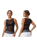Women Sheer Rhinestones Tank Tops Mesh Sleeveless Shirt Aesthetic Beach Club Sexy Basic Vest Streetwear Summer