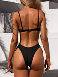 Ribbed V Shape Thong Bikini Women Swimwear Swimsuit Female Two-pieces Bikini set High Cut Bather Bathing Suit Swim Beachwear