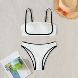 XS - L Wrinkled Bandeau Bikinis High Waist Bikini Female Swimsuit Women Swimwear Two-pieces Bikini Set Bathing Suit Swim Beach