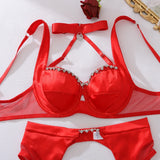 Women's sexy lingerie split set, sexy bra, comfortable and breathable see-through set