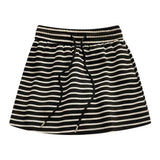 Women's Black White Striped Mini Skirt Drawstring Elastic High Waisted Sports Skirt Summer New Korean Style Sports Skirts 2026