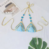 Halter Crystal Rhinestone Diamond Bikini 2025 Female Swimsuit Women Swimwear Two-pieces Bikini Set High Cut Bathing Suit Swim