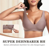 Women's Deep V Seamless Wire-Free Bra Plus Size Solid Color 3/4 Cup Thin Bra Comfortable Push-up Bra Underwear