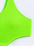 2026 Sexy Ring Link Monokini Swimsuit One Piece Solid One Shoulder Swimwear Women Bathers Bathing Swimming Swim Suit Female