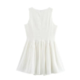 Foridol Bowknot Tie-up Summer White Dress Women Sleeveless Beach A-line Short Dress 2025 Occasion Boho New in Sundress