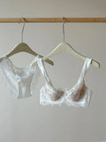 Sexy French Lace U-Back Minimizer Bra Set for Large Bust | Push Up Anti-Sagging Deep V Bralette | Summer Bestseller MOYISU Panty