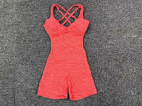 Adjustable double straps Open back  V shape back design Scrunch butt No front seam Flatlock Inseam  Removable pads BODYSUIT