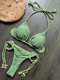 2026 new sexy bikini set with braided straps and split swimsuit 2-piece beach swimsuit
