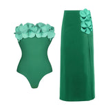 2026 New Retro One Piece Swimsuit Skirt Shoulder Strappy Swimsuit Print Floral Swimwear Women Slimming Bathing Suit Beach Wear