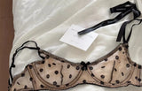 French Retro Lace Bra & Thong Set | Sexy Polka Dot Sheer Mesh Lingerie for Plus Size Big Bust, Ultra Thin MOYISU Panty TUSHY Set