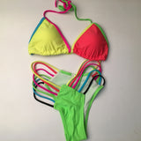 DEKA Push Up Micro Mini Colorful Bikini Set Women Swimsuit Halter Swimwear Female Brazilian Bathing Suit Swimming Beach Wear