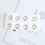Punk Girl Hollowed Out Eyelets Wide Elastic Headband Stretchy Metal Rock Steampunk for Sports Headbands Hair Accessories