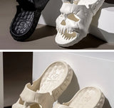 New Personalized Skull Design Men Slippers 2024 Summer Outdoor Fun Slides Thick Bottom of Beach Non-slip Leisure Women Sandals