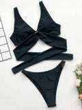 Sexy Adjustable Rings Cross Bandage Bikini Female Swimsuit Women Swimwear Two-pieces Bikini set Bather Bathing Suit Swim Lady