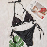 Bikini 2026 Sexy Crystal Diamond Hollow Vintage Solid Swimwear Swimsuit Women Bikinis Set Bathing Suit Beach Bikini Luxe Female