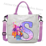 KPop Demon Hunters Canvas Shoulder Bag for Boys Girls Cartoon Letter Printed Crossbody Pouch Students Portable Fashion Handbag