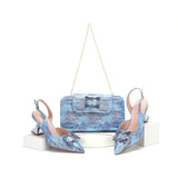 doershow hot selling Italian Shoes And Bag Sets For Evening Party With Stones Italian Leather Handbags Match Bags!  HWS1-8