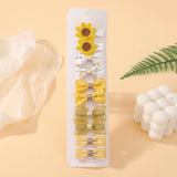 10Pcs Flowers Bows Hair Clip Set for Baby Girls Toddler Winter Printing Hairpin Mini Cotton Lace Handmade Kids Hair Accessories
