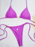 Triangle Thong Bikini 2026 Women Halter Swimsuit Solid Sexy Brazilian Swimwear Female Bathers Bathing Swimming Swim Suit Beach