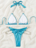 Halter Shiny Jewelled Diamond Bikini Women Swimwear Female Swimsuit Two-pieces Bikini Set Brazilian Bathing Suit Swim Beach Wear