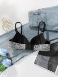 Women's Sexy One-piece Bra With Small Floral Patterns Without Steel Rings Gathered Push Ups Daily Comfortable Underwear A5033