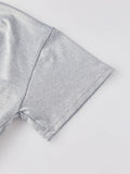 Women's Cinched Waist Blouse Tops Fashion Stylish Off Shoulder Short Sleeve Solid Color Shirts Summer Elegant Shirts Streetwear
